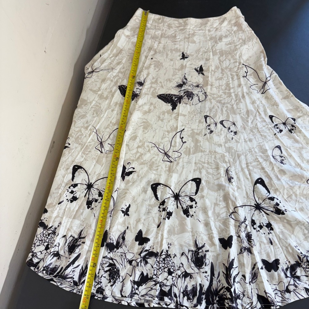 Soft Surroundings Spring Fever Butterfly Maxi Skirt Size S Cream Fairy Whimsical - Picture 8 of 12
